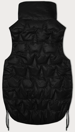 Krótki bezrękawnik damski ze ściąganymi bokami S'West czarny (B8358-1)