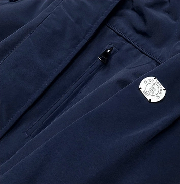 Parka damska z futrzaną podszewką granatowa (m-21207)