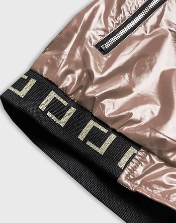 Krótka kurtka damska z kapturem beżowa (b9787-12)