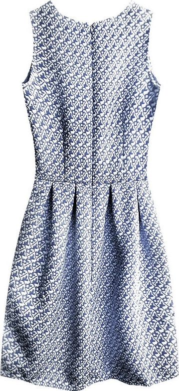 SUKIENKA Z TŁOCZONYM WZOREM GRANATOWO-ECRU (3124)