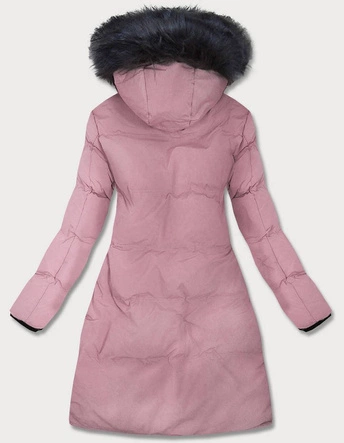 WODOODPORNA PARKA DAMSKA Z ROZCIĘCIAMI PO BOKACH RÓŻOWA (M-973)