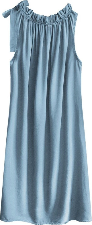 SUKIENKA OVERSIZE Z FALBANĄ JASNONIEBIESKA (392ART)