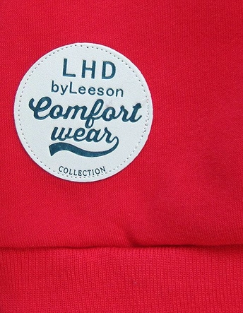 DŁUŻSZA BLUZA Z KAPTUREM CZERWONO-CZARNA (549A)