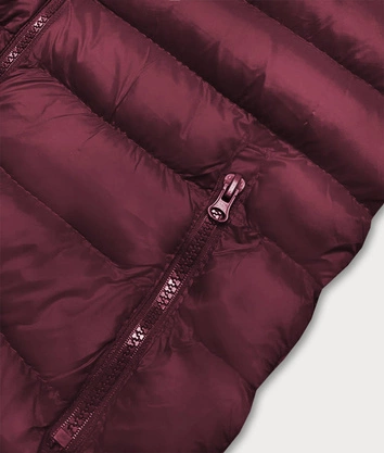 Krótka kamizelka pikowana damska bordowa (23077-1)