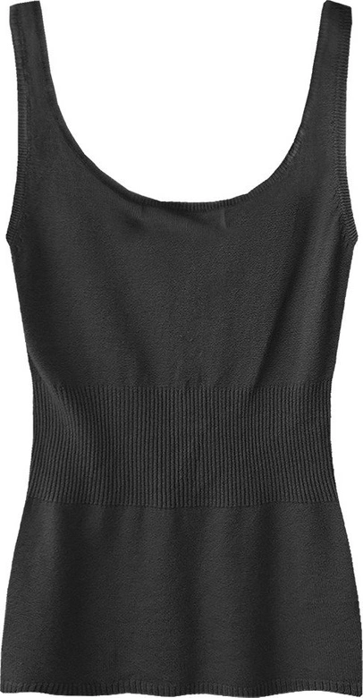 SWETERKOWA BLUZKA NA RAMIĄCZKACH CZARNA (1104)