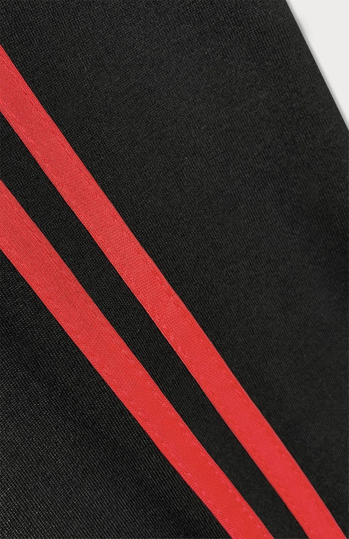 Legginsy sportowe z lampasami czarno-czerwone (YW01052-D1-5)