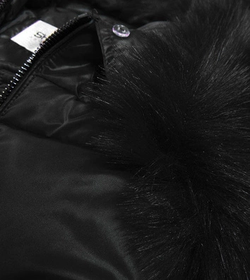 PIKOWANA KURTKA ZIMOWA DAMSKA CZARNA (C918)