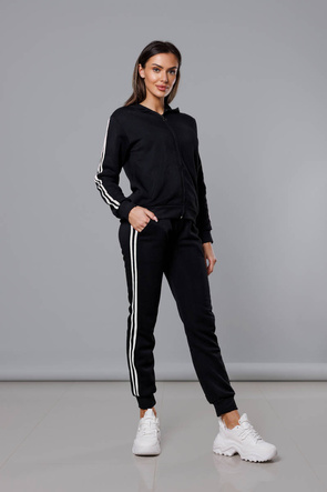Dres damski z lampasami czarny-biały (KK0057)