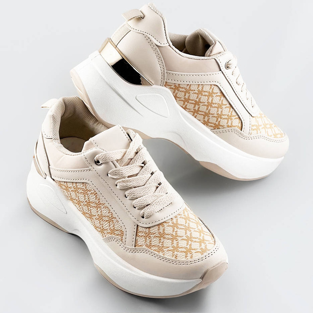 Sportowe buty damskie beżowe (sg-137)