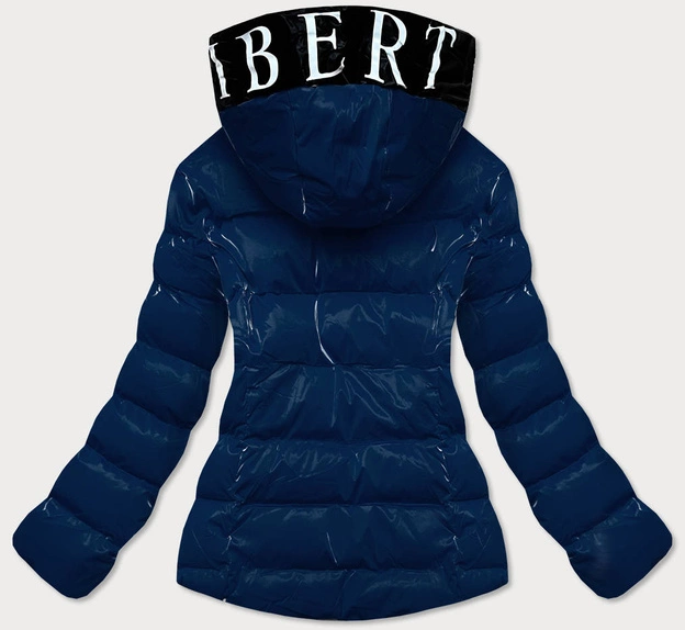 Damska kurtka pikowana niebieski ciemny/biały (w807#)