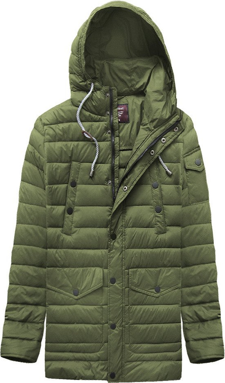 MĘSKA KURTKA Z PUCHEM NATURALNYM KHAKI (YR094)