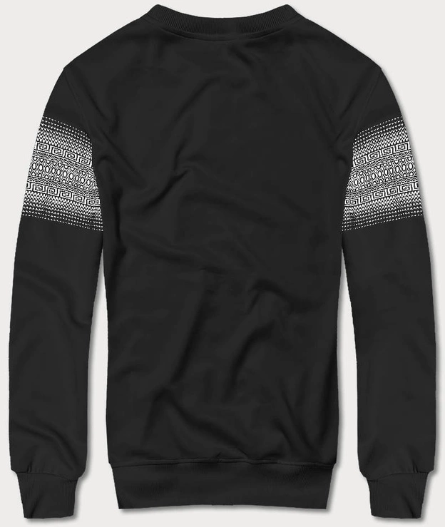 Cienka bluza z nadrukiem czarna (8B1103-3)