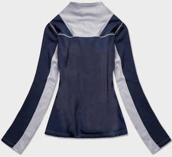 Damska bluza z elastycznego materiału granatowo-szara (hd149-03)