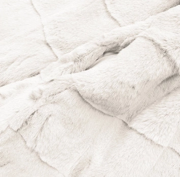 Futrzana kurtka damska ecru (CX009-10)