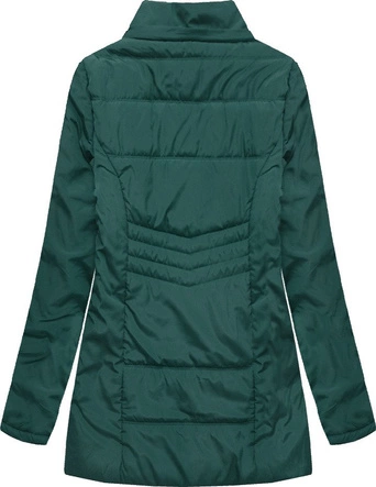 DŁUŻSZA PIKOWANA KURTKA BUTELKOWA ZIELEŃ (B2626)