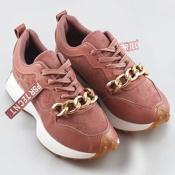 Buty sportowe z łańcuchem różowe (n-206)