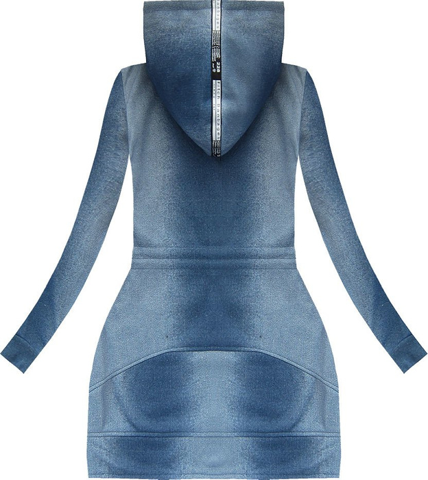 BLUZA Z HAFTAMI I KAPTUREM NIEBIESKA 1 (J61BS)