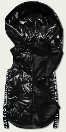 BEZRĘKAWNIK DAMSKI Z OZDOBNYMI TAŚMAMI CZARNY (B8096-1)