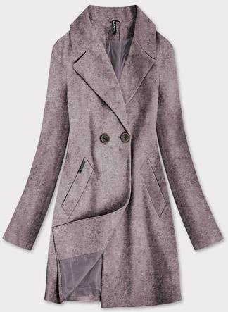 Damski płaszcz dwurzędowy brązowy (2721)