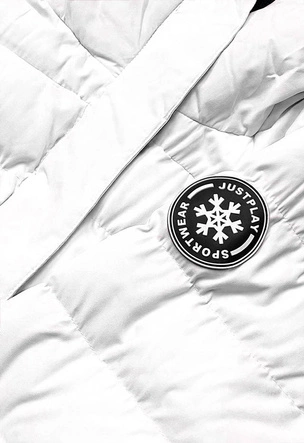 ZIMOWA KURTKA DAMSKA PUCHOWA BIAŁO-CZARNA (B2379)