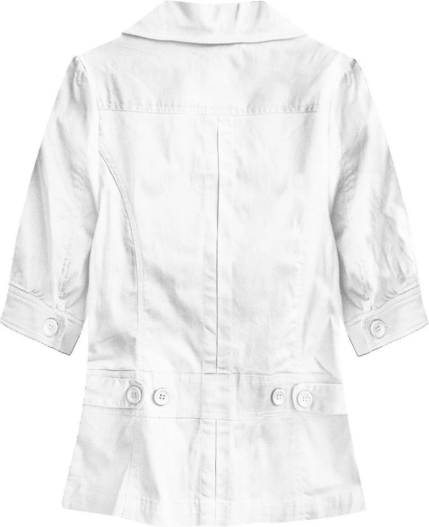 BAWEŁNIANY ŻAKIET Z KRÓTKIM RĘKAWEM BIAŁY (X1022X)