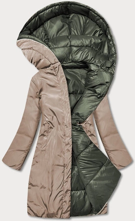 DŁUGA DWUSTRONNA KURTKA ZIMOWA ARMY/CAMEL (L22-9852-22/301)