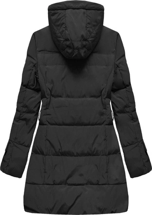 KURTKA Z KAPTUREM I KIESZENIAMI CZARNA (X1266X)