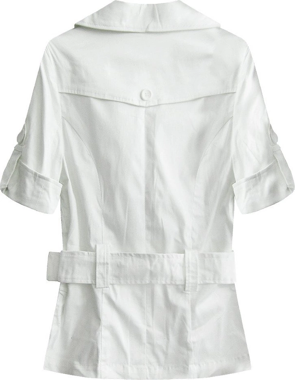 BAWEŁNIANY ŻAKIET Z KRÓTKIM RĘKAWEM BIAŁY (X1012X)