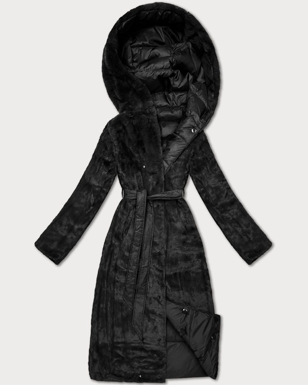 Zimowa kurtka dwustronna futerko Minority czarna (P3-6020-1)