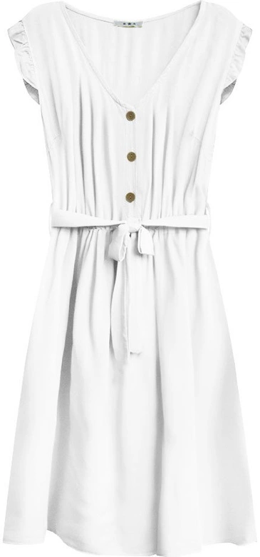 SUKIENKA MIDI Z GUZIKAMI BIAŁA (395ART)