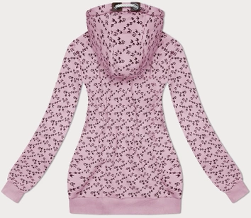 Sportowa bluza z kapturem w jaskółki różowa (2309)