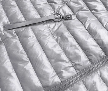 Dwustronna kurtka damska kwiaty szara (pc-7509-61)