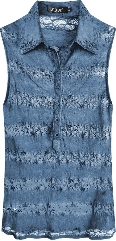 BLUZKA Z KORONKI NIEBIESKA (X3602X)