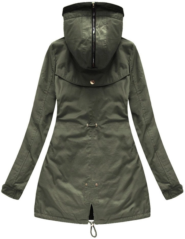 DWUSTRONNA KURTKA Z KAPTUREM KHAKI (XW622X)