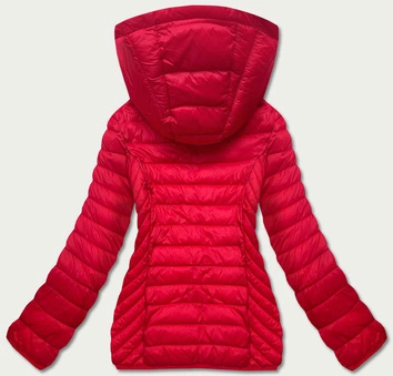 Przejściowa pikowana kurtka damska czerwona (5m783-270)