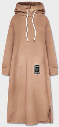DŁUGA GRUBA SUKIENKA DRESOWA BEŻOWA (744ART)