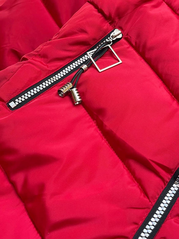 ŚCIĄGANA KURTKA ZIMOWA DAMSKA CZERWONA (B9530-4)