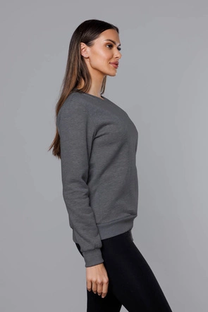 Bluza dresowa damska ze ściągaczami grafitowa (w01-5)