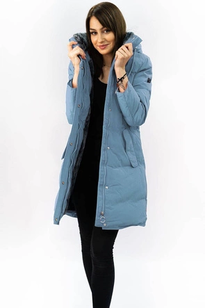 PIKOWANA ZIMOWA KURTKA DAMSKA NIEBIESKA (M-963)