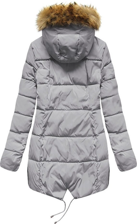 PIKOWANA KURTKA Z KAPTUREM SZARA (X857X)