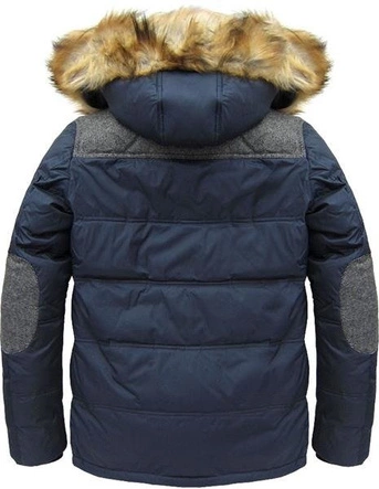 KURTKA ZIMOWA Z PUCHEM NATURALNYM GRANATOWA (5006)