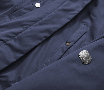 Parka zimowa damska granat-beż (m-21356)