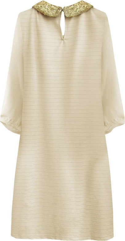 SUKIENKA Z KOŁNIERZYKIEM BEŻOWA (6107)