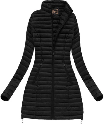 DŁUŻSZA PIKOWANA KURTKA CZARNA (7220BIG)