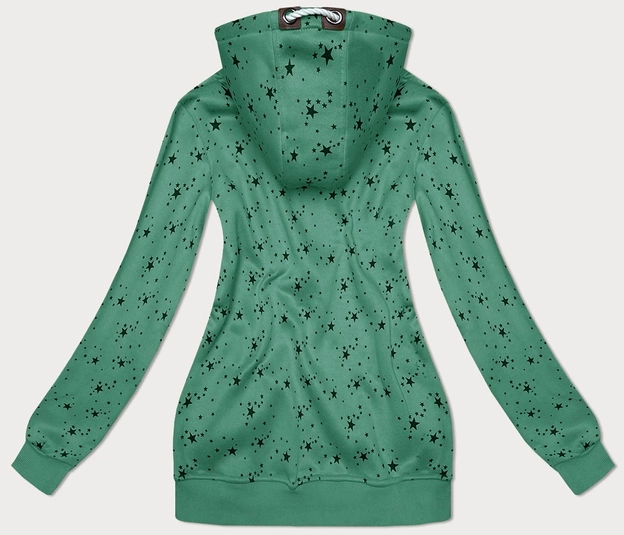 Rozpinana damska bluza w gwiazdki zielona (2313)