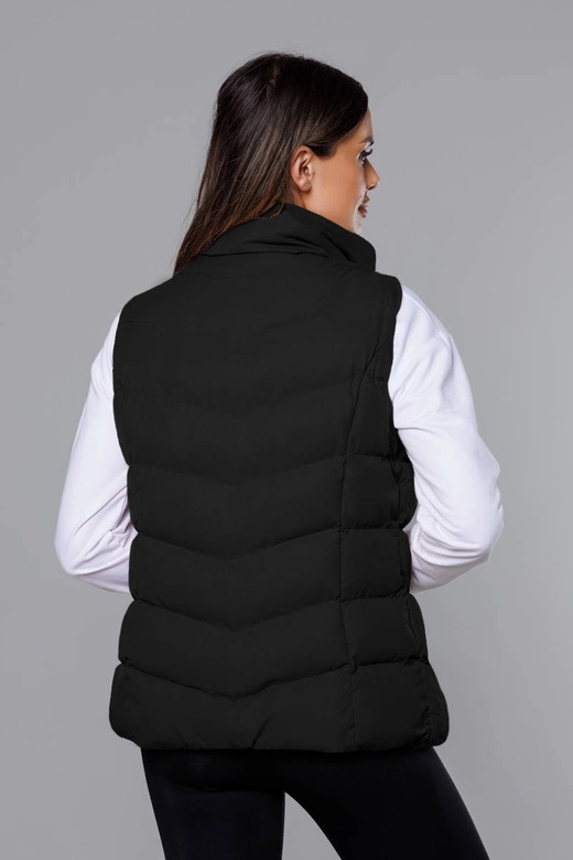 Puchowy bezrękawnik damski czarny (5m719-392)