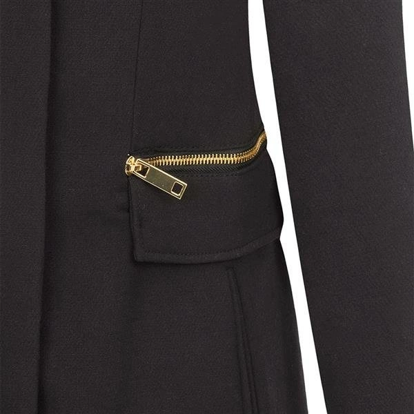 PROSTY PŁASZCZ Z ZAMKIEM CZARNY (2425)