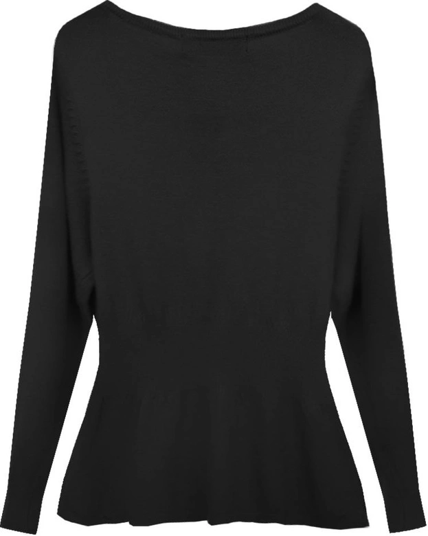 SWETER Z ŻABOTEM CZARNY (1527)