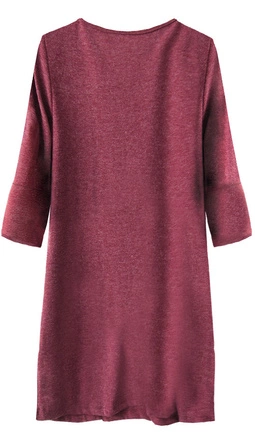 SUKIENKA Z GUZIKAMI I BUFIASTYMI RĘKAWAMI BORDOWA (233ART)