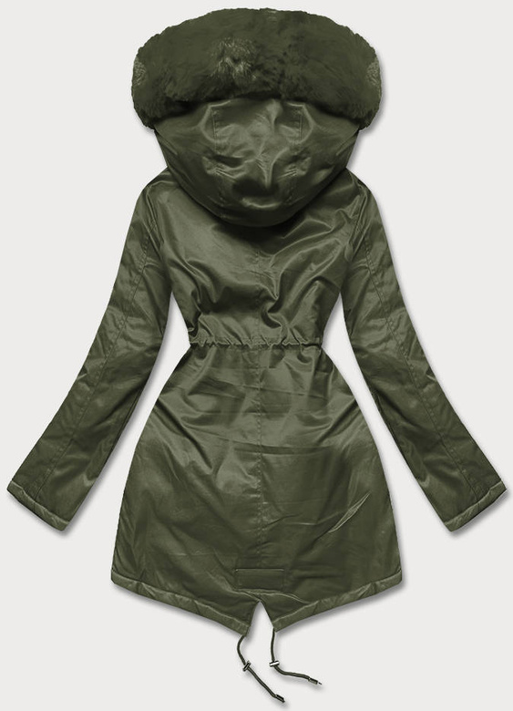 Parka damska z futerkiem army (5m762-136)